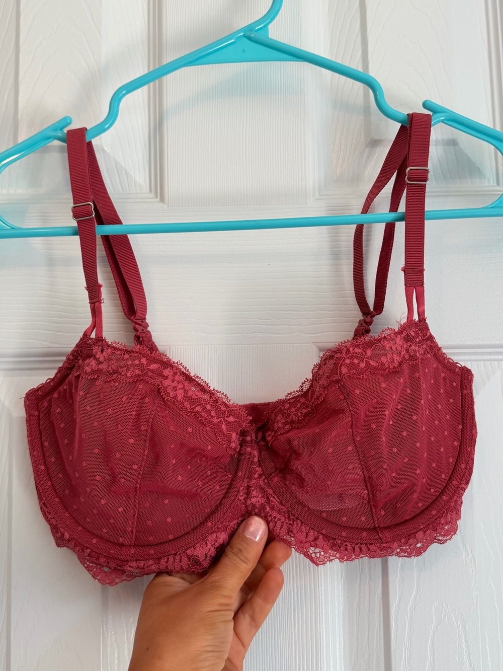 Victoria's Secret Burgundy Lace Underwire Bra